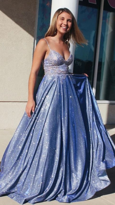 Unique Lace Prom Dresses A-Line Appliqued Evening Prom Gowns cg18176
