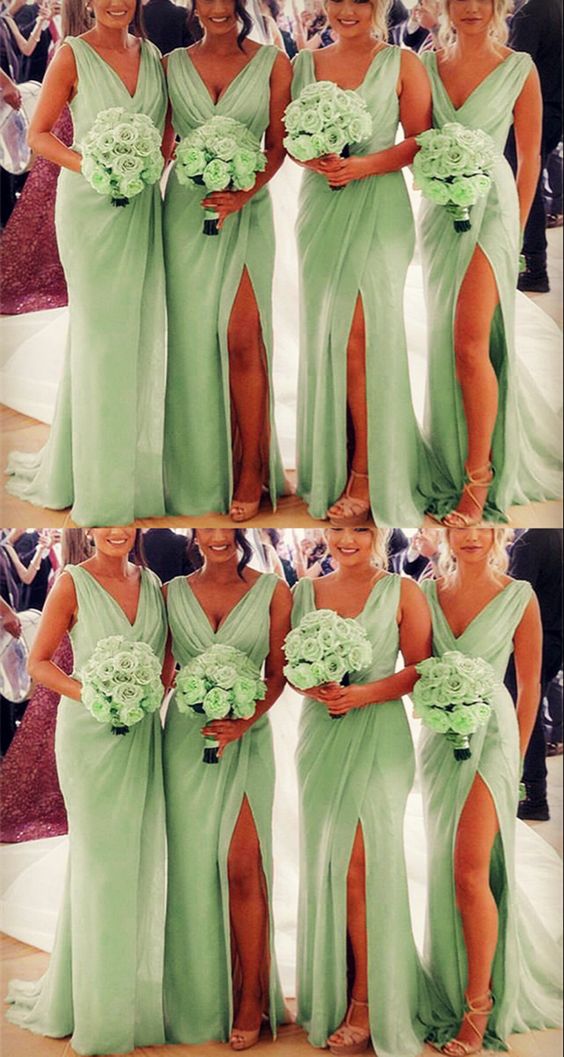 Beautiful sage green bridesmaid dresses prom gown cg18256