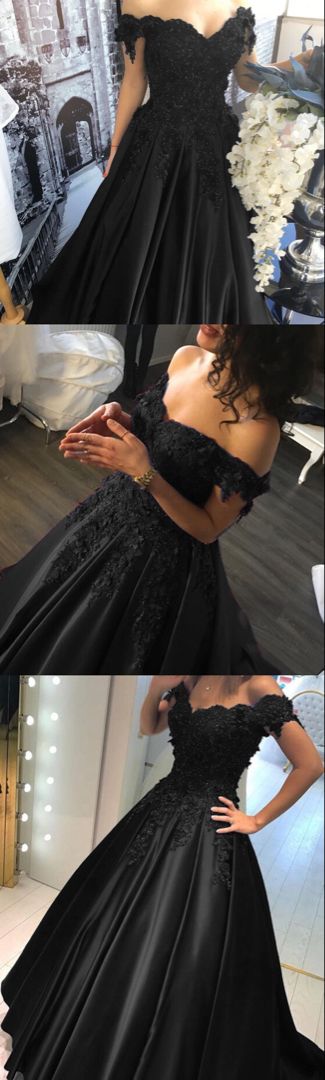 elegant black prom ball gown cg18407