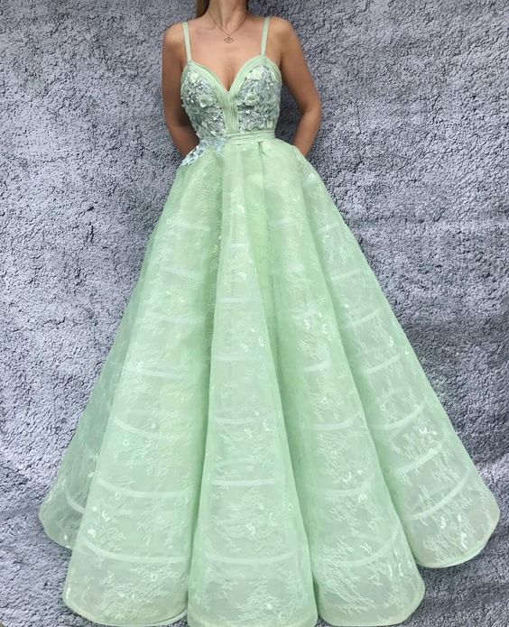 Unique green Long Prom Dress, Evening Dress cg18420
