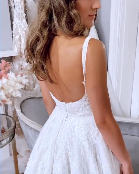 Long Prom Dresses Gorgeous Ball Gown Square Neck Split Wedding Dresses with Appliques cg18448