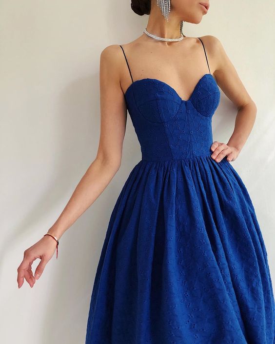 A line blue long evening dress Prom Dress cg18520