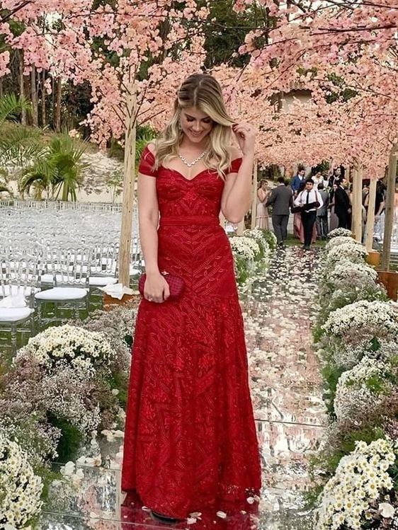 Off the shoulder floor length prom dress with lace cg18531