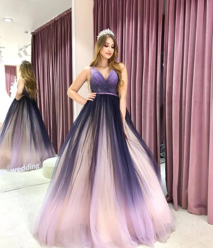 Ombre Prom dress, Long Prom Dress, Long evening dress,prom dresses cg18533