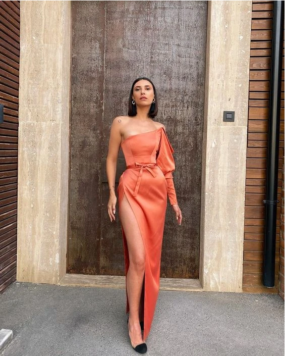 Beautiful one shoulder Prom Party Dress cg18538