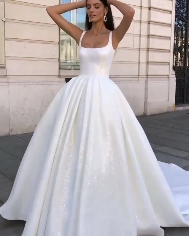 A line White Long Prom Dresses wedding dress cg18543