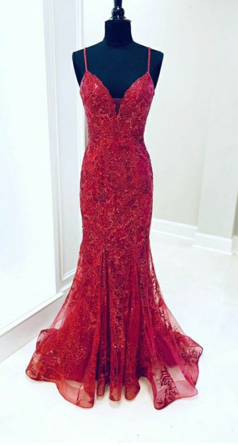 mermaid lace long prom dress cg18574