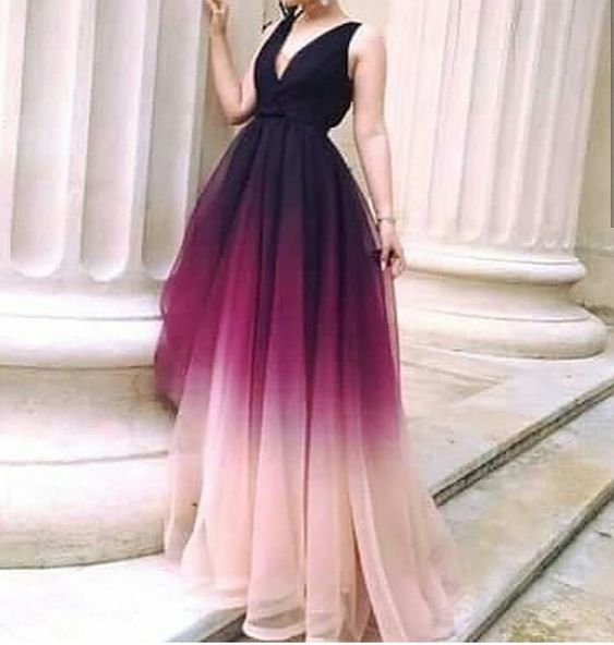 ombre A-line Prom Dress cg18622