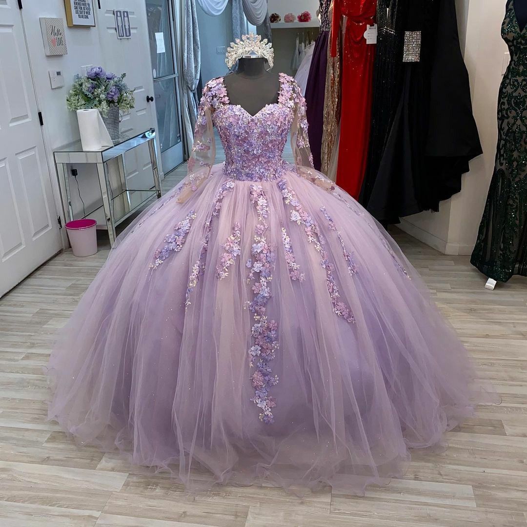 Lavender Prom Ball Gown cg18656