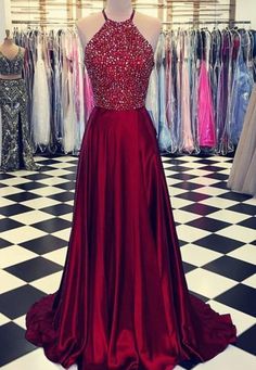 A-LINE BEADS LONG PROM DRESS, EVENING DRESS cg18745