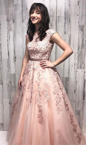 formal long prom dresses, chic lace prom gowns, a line prom dresses for teens cg18812