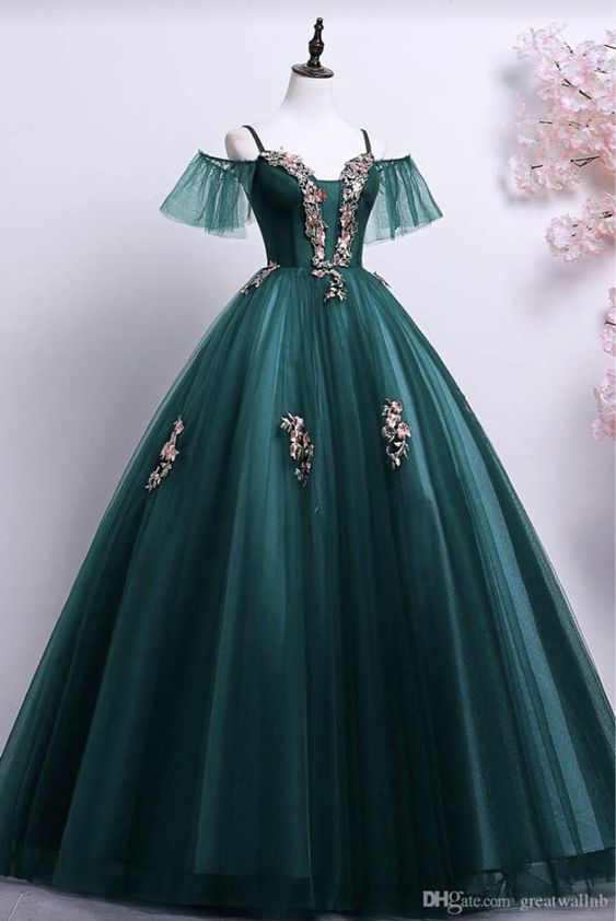 Prom dress, formal dress, evening gown, green prom dress cg18947