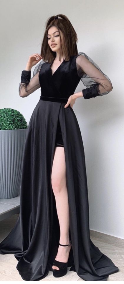 Black Long Prom Dresses, Formal Dresses cg19065