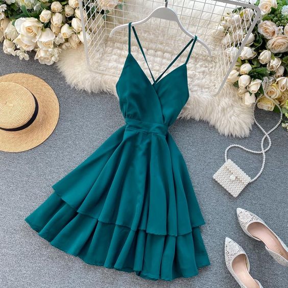 Sexy V-Neck A-Line Homecoming Dresses cg19071