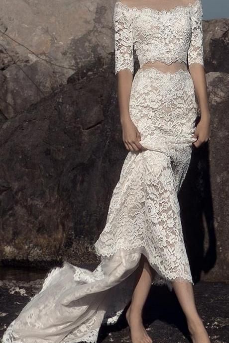 wedding dress Applique Lace Prom Dress cg19252