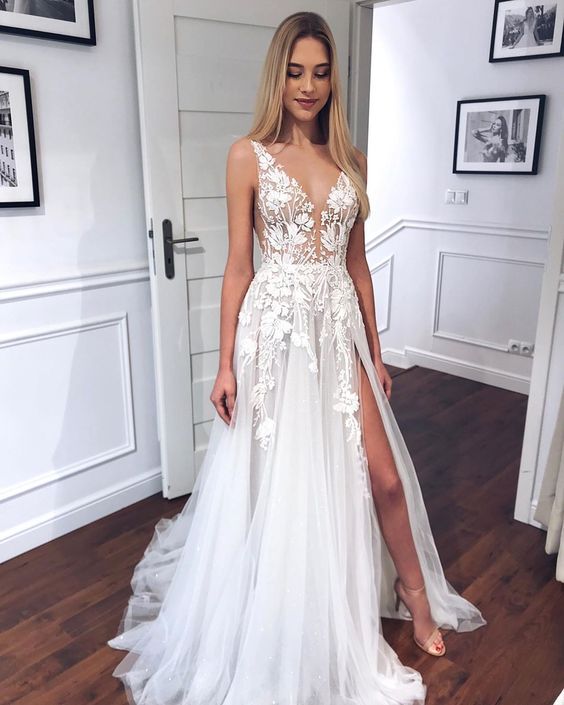 Charming Cheap Custom Long Simple wedding dress Prom Dresses cg19289