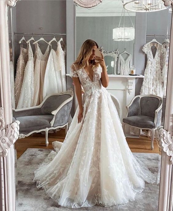 Charming Cheap Custom Long Simple wedding dress Prom Dresses cg19292