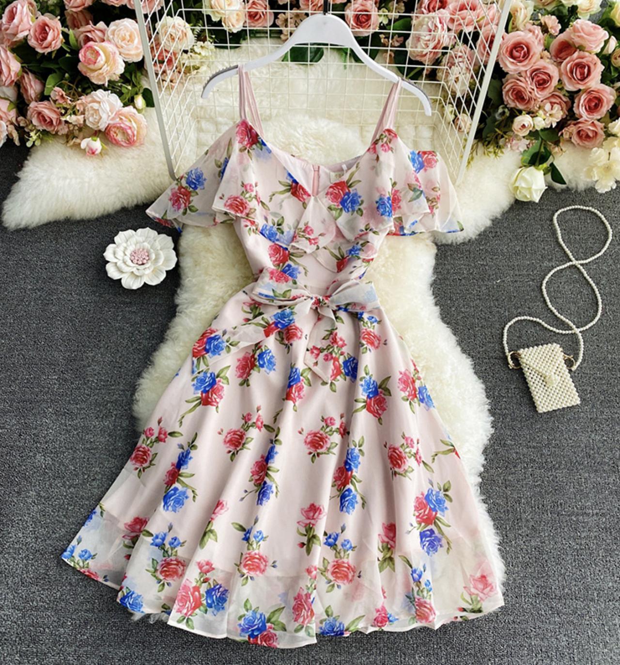 Cute A line chiffon v neck dress fashion dress Homecoming Dresses cg19418