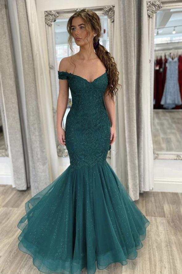 Green long mermaid prom dress green evening dress cg19464
