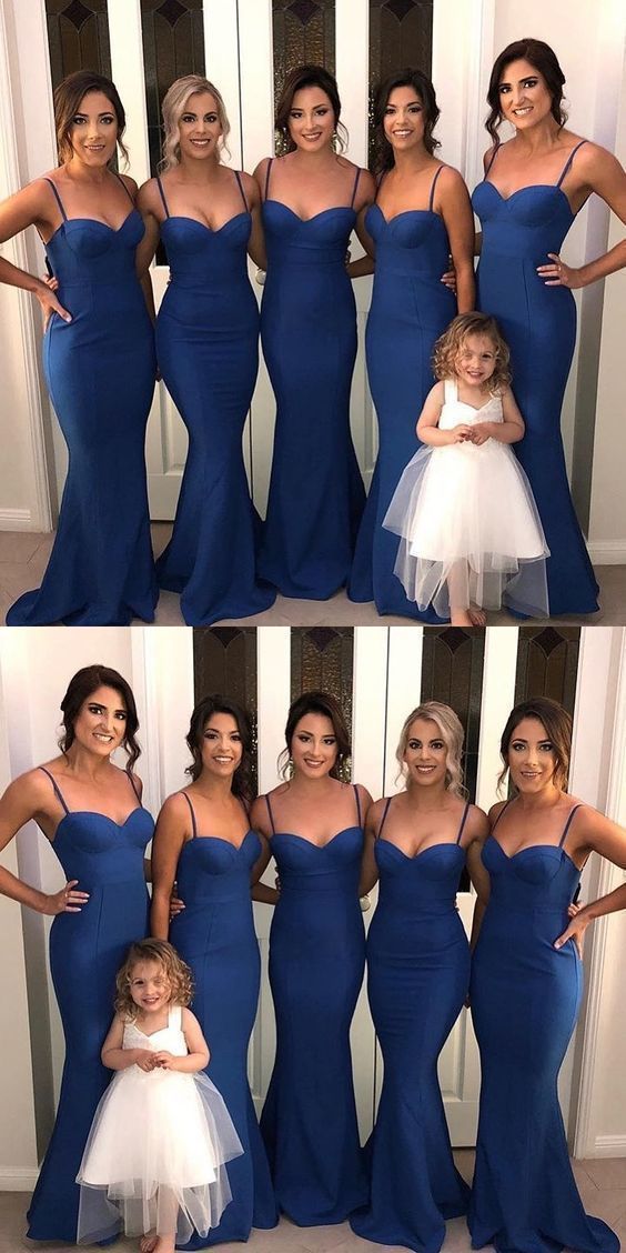 Unique long prom dress Sexy Sweetheart Royal Blue Long Mermaid Bridesmaid Dresses cg19544