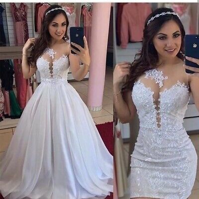 Sexy Wedding Dresses Beaded Lace White Ivory Bridal Gown Prom Dresses cg19679