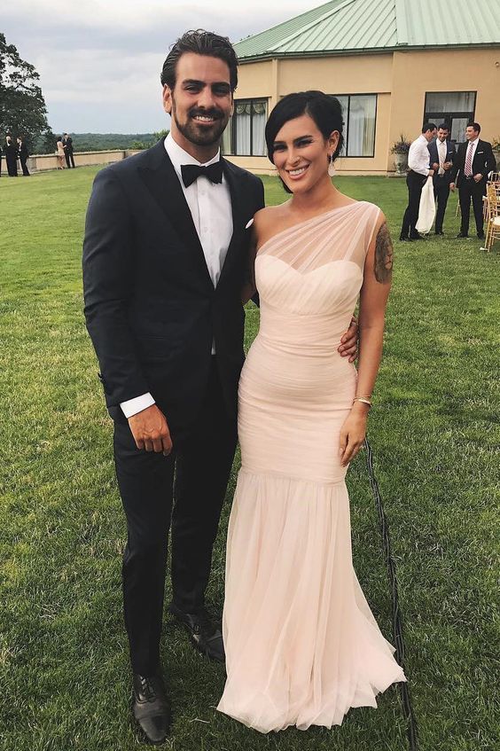 Illusory shoulder meramid simple prom dress cg19691