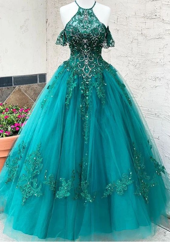 Long Prom Dresses with Appliques and Beading Winter Formal Dresses cg19694