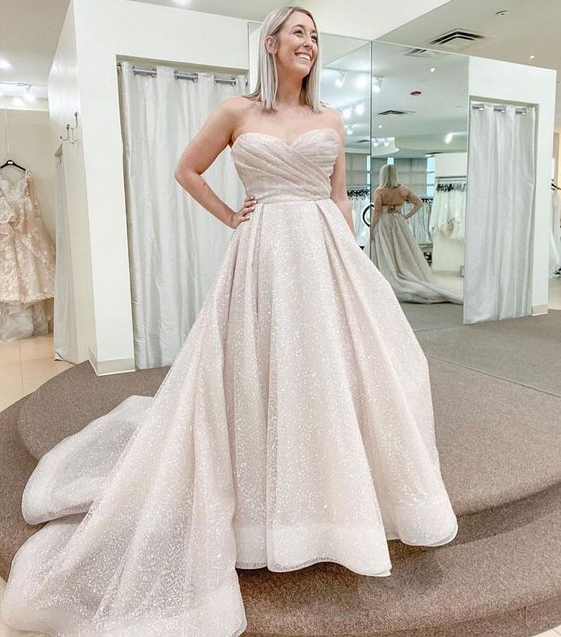 Sweetheart Shiny Long Prom Dress , Chamring Prom Dress, cg19698