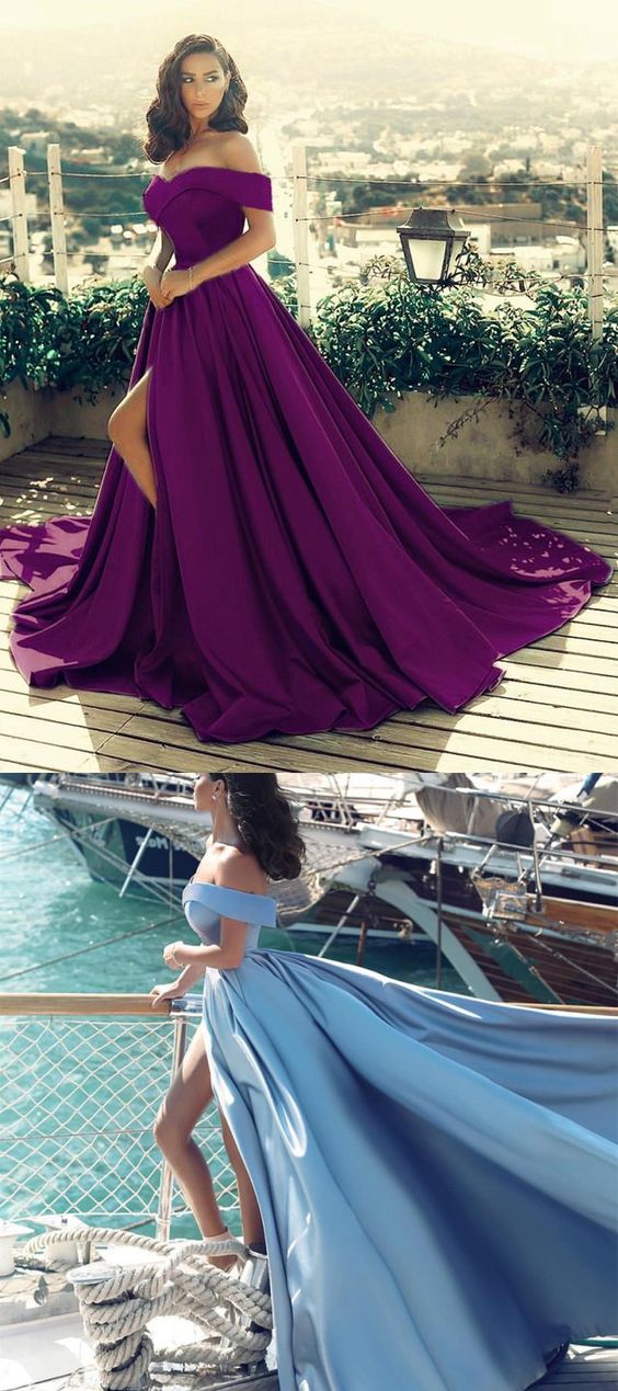 Purple Prom Long Dresses ,Satin Evening Gown,Sexy Prom Dress 2021 cg19725
