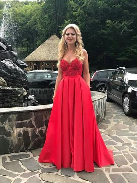 Sweetheart floor length prom dress , lace top prom dress cg19789