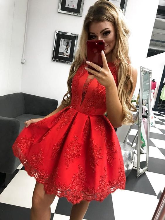 red homecoming dress cg1979