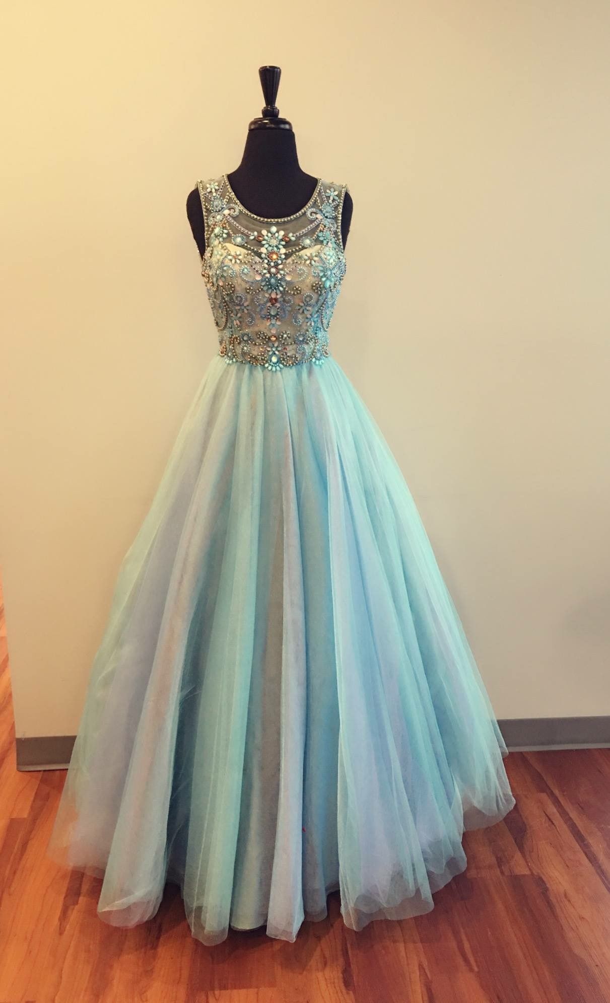 Modest Prom Dresses Tulle evening gown cg19802