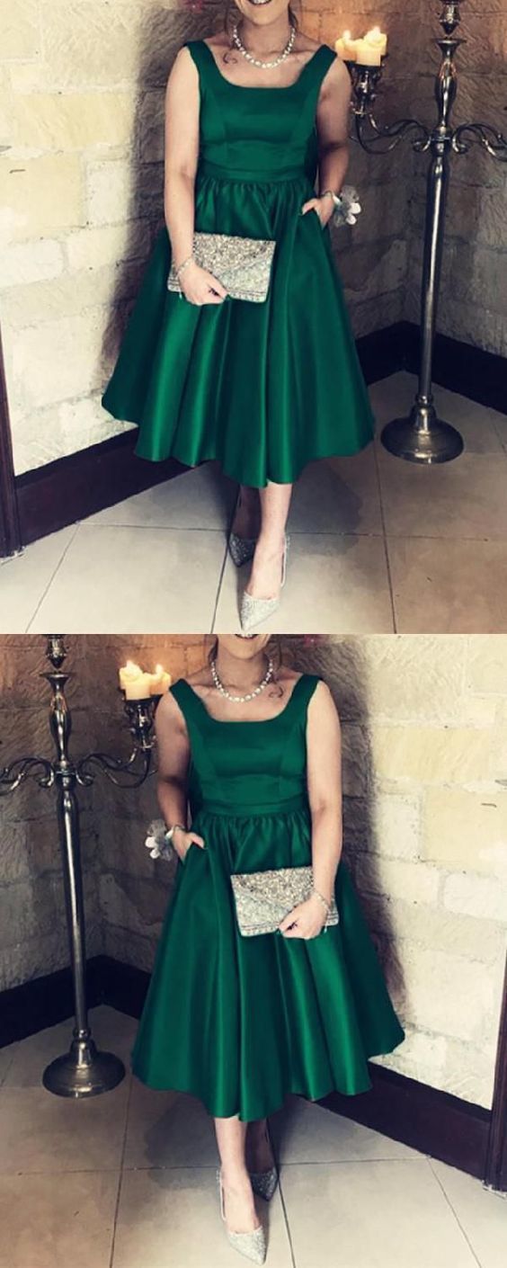 Green Round Neck Short Prom Dresses cg19840