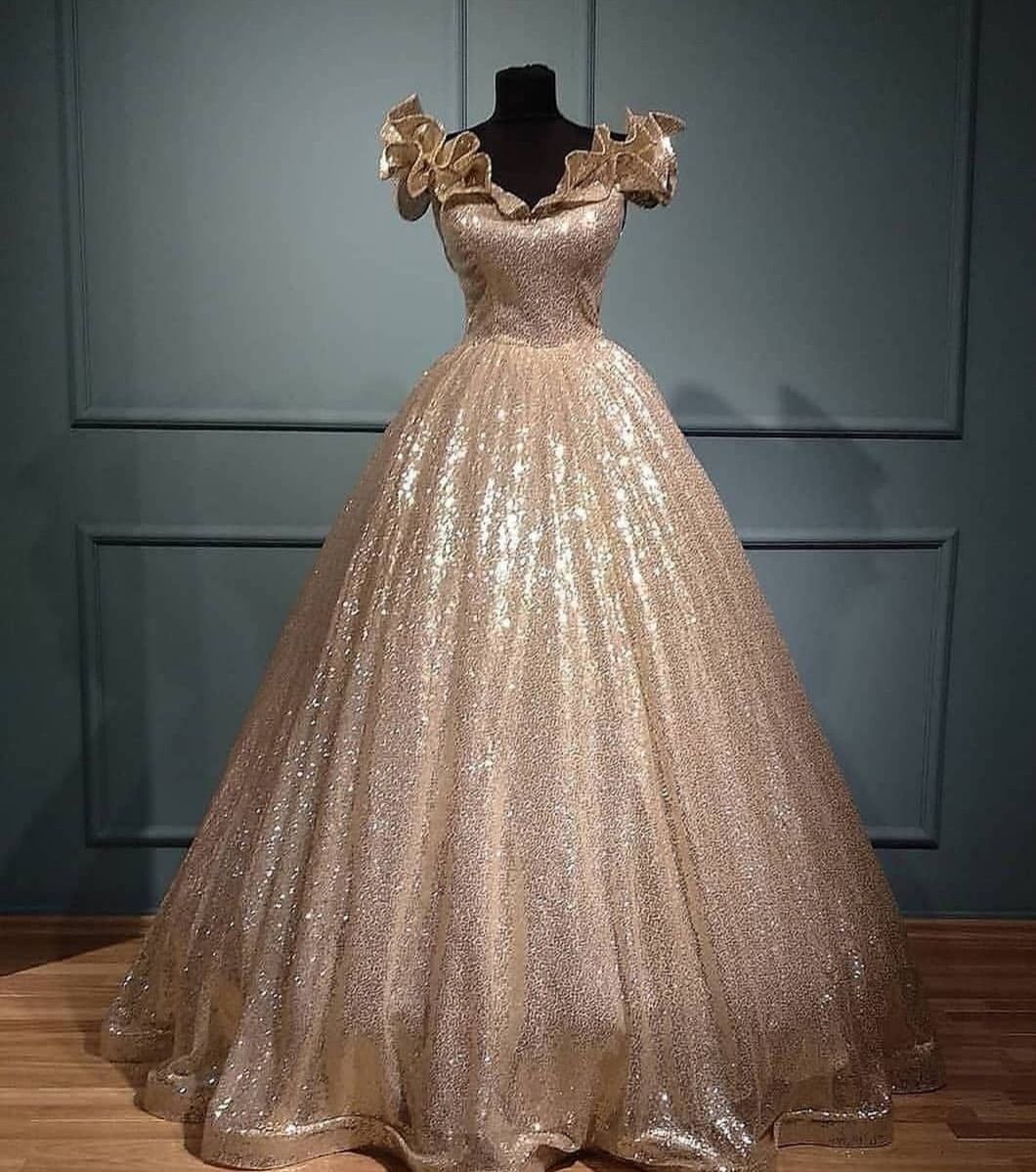 Glitter off the shoulder long Prom Dress cg20052