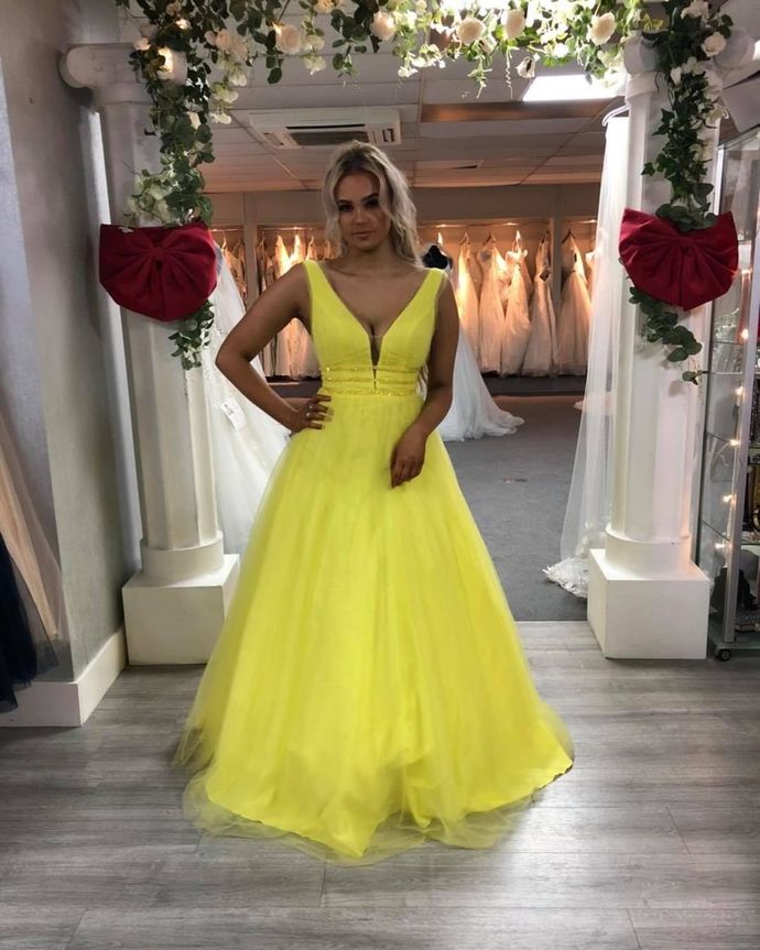 Elegant V-Neck A-Line Prom Dresses,Long Prom Dresses,Cheap Prom Dresses cg20137