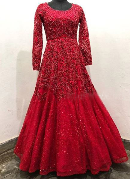 Stunning Embellished Designer Red Bridal Wedding ball gown prom dresses cg20168