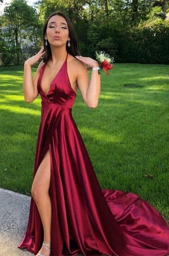 Sexy Prom Dress Slit Skirt Evening Gown Graduation Party Prom Dress cg20313