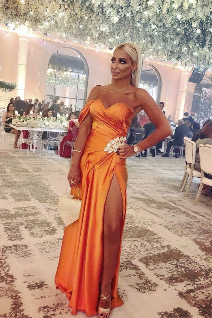 Unique Mermaid Orange Bridesmaid Dresses prom dresses cg20378