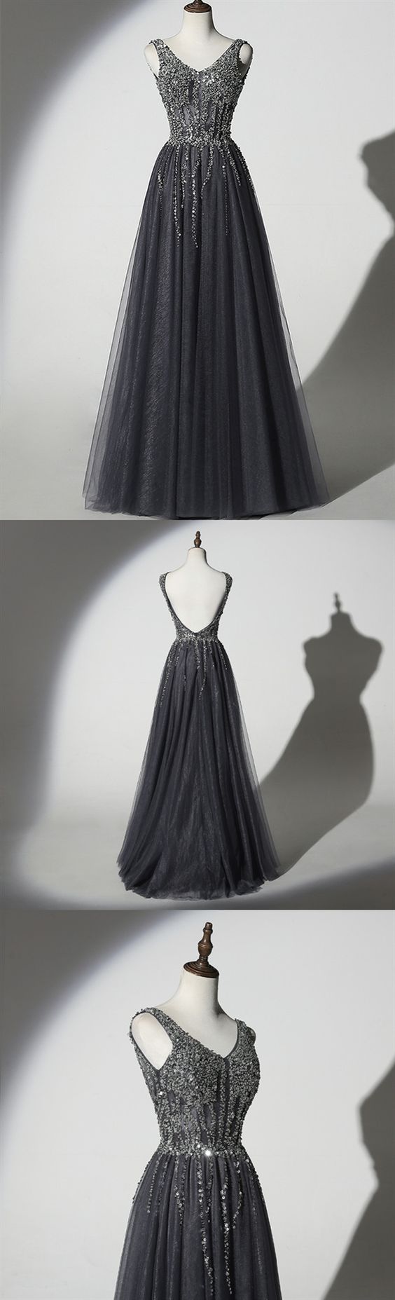 Stunning Beading Long Prom Dresses with Straps A Line Floor Length Black Prom/Evening Dress cg2038