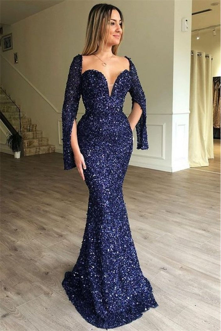 Mermaid Sparkling Long Prom Dress Formal Evening Dresses cg20400