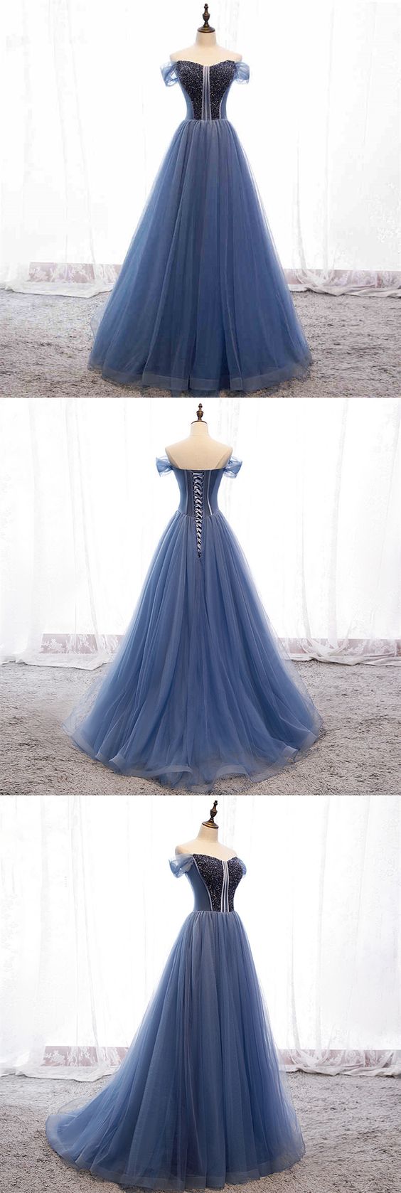 Modest Tulle A Line Long Prom Dresses Cap Sleeve Sweetheart Stunning Beading Prom/Evening Dress cg2043
