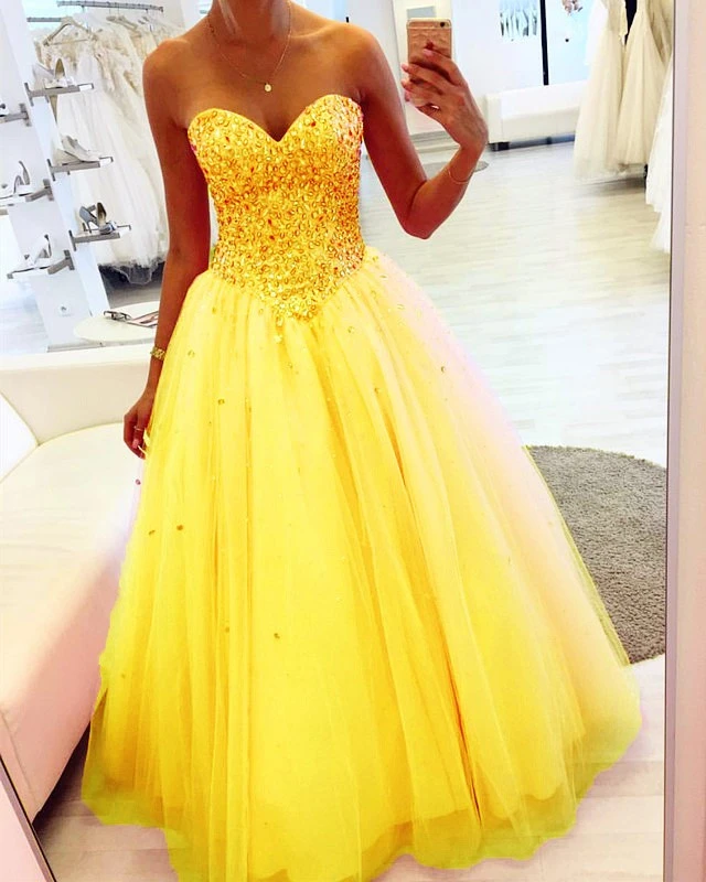 Crystal Beaded Quinceanera Dresses Sweetheart Tulle Ball Gown Prom Dresses cg20539