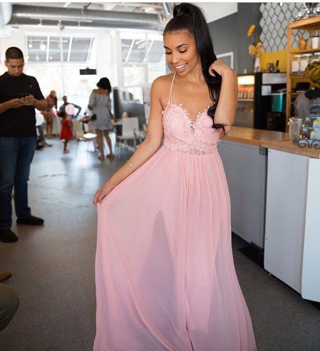 princess A-line pink long prom dress evening gown cg20859