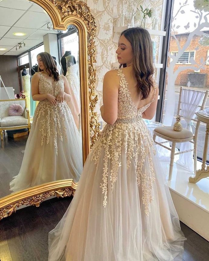 Charming V-Neck A-Line Prom Dresses,Long Prom Dresses cg20869