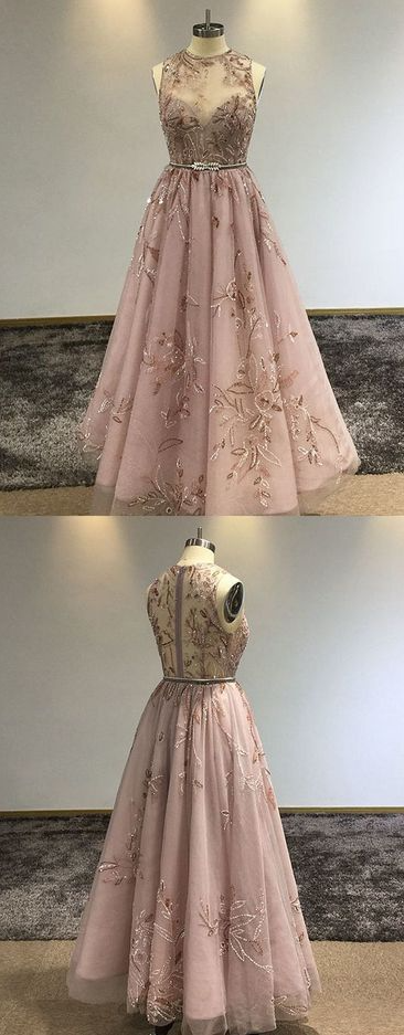 A Line Illusion Prom Dress,Crystal Evening Dress cg20967