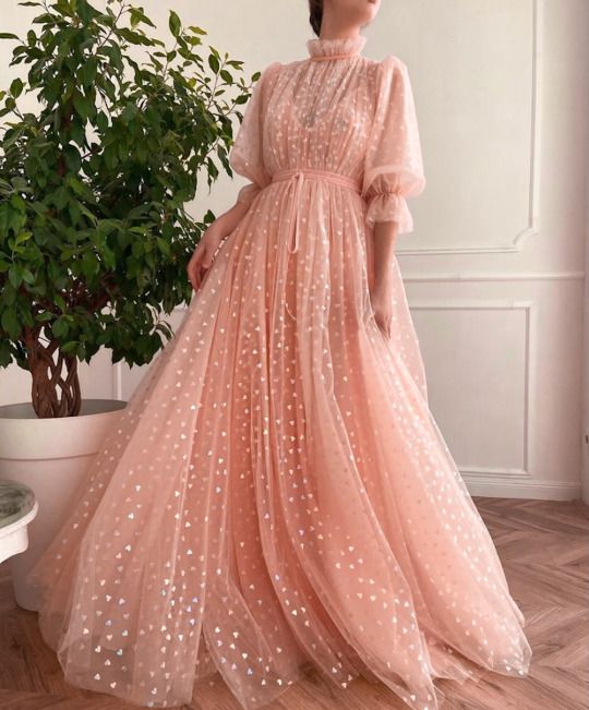 Cute tulle long A line prom dress evening dress cg21226