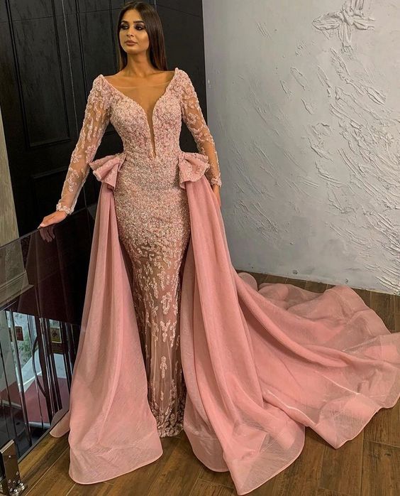 Pink Mermaid Long evening dress Prom Dress cg21292