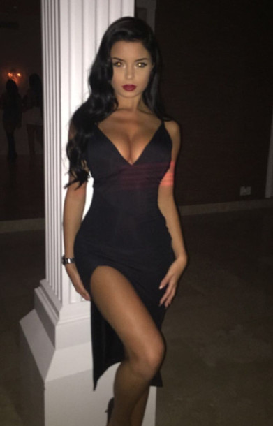 Black Formal Dresses, Sexy Slit Graduation Dresses Homecoming Dresses cg21419