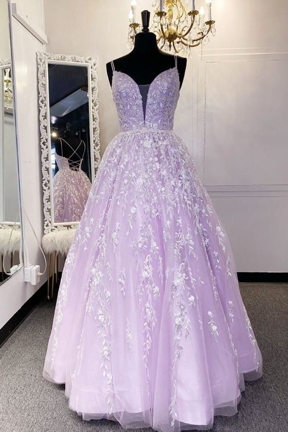 A-line lilac A-line long formal dress prom dress cg21456