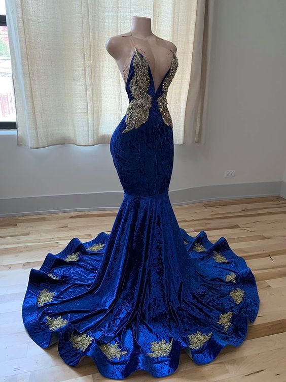 Blue Formal Dress Sexy Glitter Prom Dress cg21494